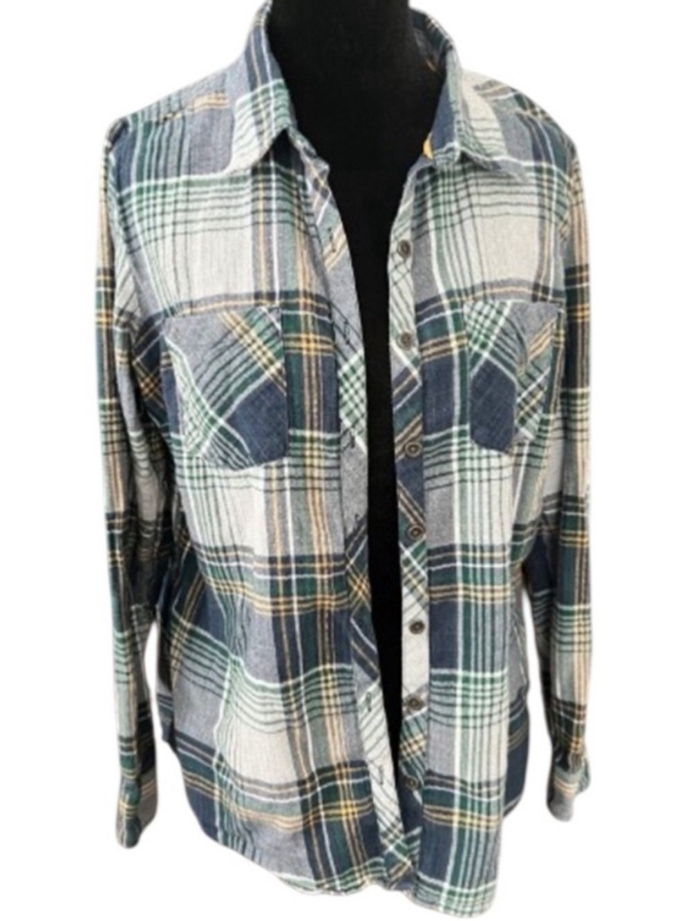 Dressbarn Plaid Flannel Button Down Shirt medium women’s Medium